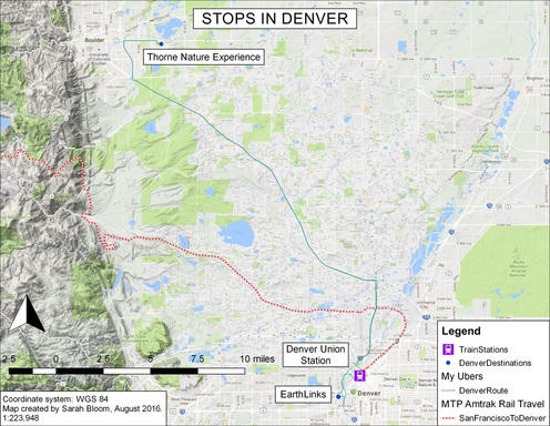 Map of my route in Denver, Colorado