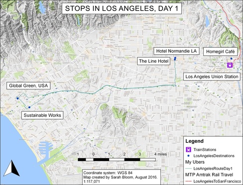 Map of my route in Los Angeles, California
